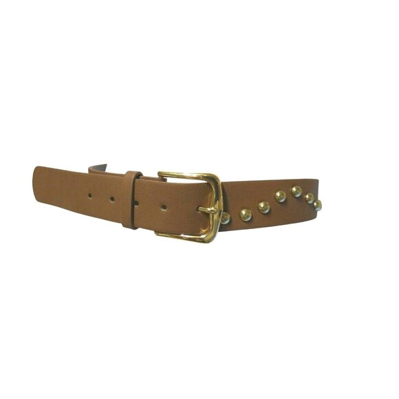 Kenneth Cole Reaction Women’s Rivet embellished 2.5”leather belt, Brown - Picture 1 of 11